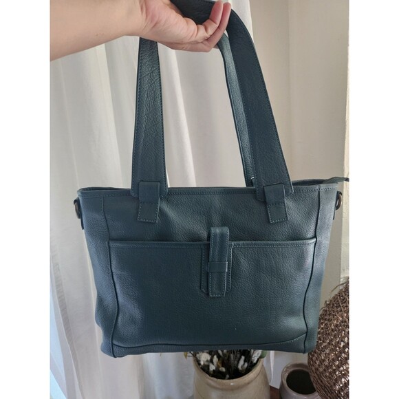 Serrv Green Leather Tote Bag - Picture 4 of 7